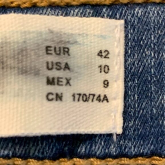 Mango Women's NOA‎ High Rise Cotton Stretch Tapered Denim Jeans Size 10 - Picture 8 of 14